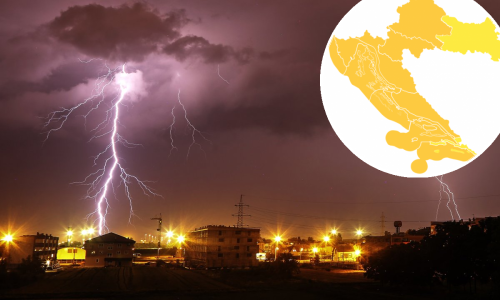 Narančasto upozorenje Meteoalarma za veći dio Hrvatske, moguća tuča i pijavice