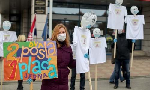 Održan prosvjed nastavnika: Nećemo stati, mi ćemo sigurno ići dalje