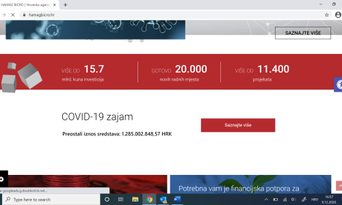 HAMAG-BICRO: Poduzetnicima ponovno na raspolaganju COVID-19 zajam za obrtna sredstva