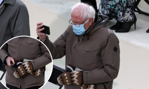 Internet poludio: Sve skupocjene toalete na inauguraciji zasjenio je Bernie Sanders sa svojim recikliranim rukavicama