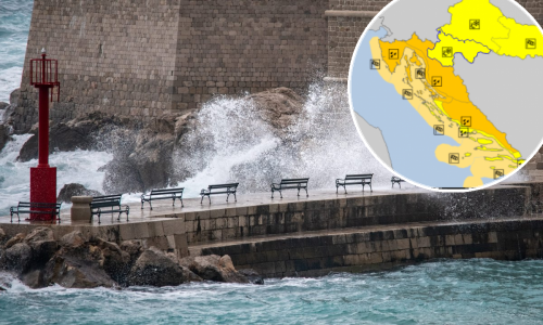 [FOTO/VIDEO] Upaljen narančasti alarm zbog olujnog juga, a sada za nedjelju stiže i upozorenje zbog snijega