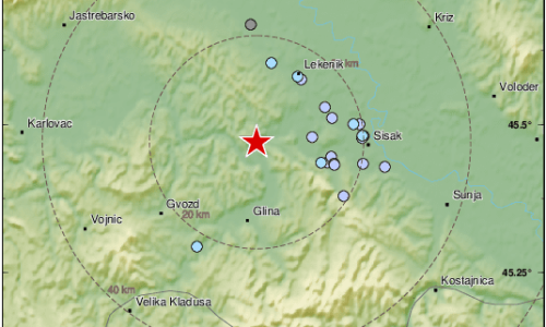 Kod Siska blaži potres praćen glasnom tutnjavom