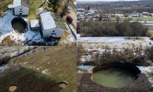 [FOTOPRIČA] Ovako iz zraka izgledaju rupe u Mečenčanima nastale nakon velikog petrinjskog potresa