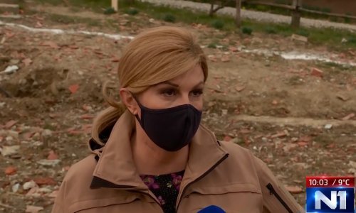 Bivša predsjednica položila kamen temeljac na Banovini, potvrdila da je obišla Bandićev grob