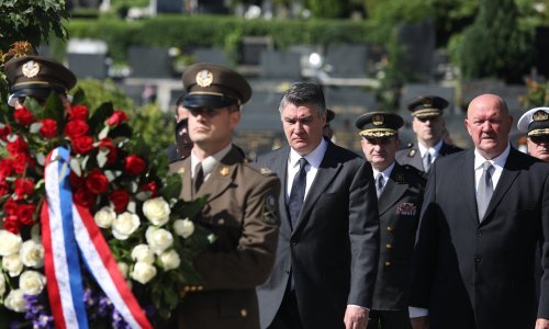 [FOTO] Krenulo obilježavanje Dana Hrvatske vojske: Milanović, Jandroković i Plenković položili vijence na Mirogoju