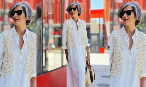 Modna kombinacija za sve generacije: Starke i bijela haljina  savršen su spoj i za dame iznad 50