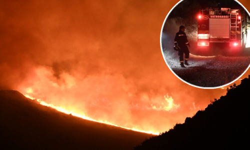 [VIDEO/FOTO] Na požarištu iza Trogira vatrogasna noćna mora: 'Požar je opet van kontrole, vjetar stvara probleme'