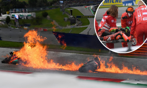[FOTO] Strava na MotoGP utrci; već u trećem krugu sudar nakon kojeg su se motocikli zapalili; pukom srećom je izbjegnuta tragedija