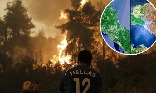 [FOTO/VIDEO] U samo deset dana drugi najveći grčki otok Eubeja postao je zgarište. Snimka iz svemira pokazuje razmjere katastrofalnih požara