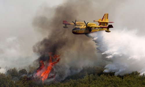 [FOTO] Veliki požar kod Vrpolja, na terenu 46 vatrogasaca i dva kanadera