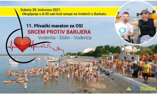 Srcem protiv barijera: Tradicionalni 'Krešin maraton', plivački maraton za osobe s invaliditetom, i ove godine se održava na Rabu