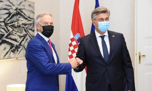 [FOTO] Sastali se Blair i Plenković, razmijenili mišljenja o globalnim izazovima, ali i potresu, radnim mjestima...