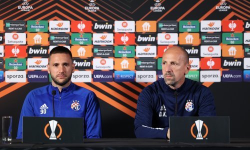 [VIDEO/FOTO] Trener Damir Krznar i napadač Duje Čop najavili utakmicu istine u Europskoj ligi te 'pucaju' od optimizma