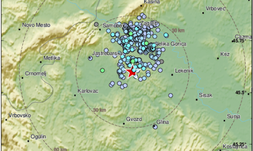 Slab potres kod Pisarovine, 20 kilometara južno od Zagreba