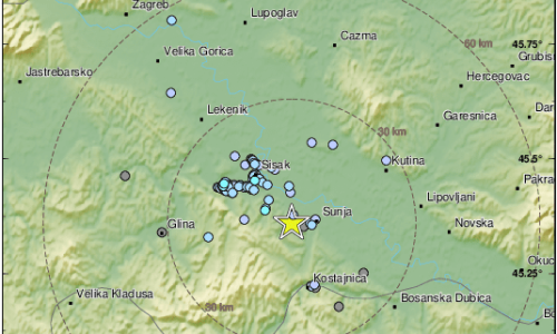 Potres od 2,4 po Richteru jugoistočno od Siska