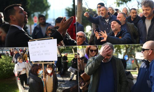 [VIDEO/FOTO] Pobuna u Splitu: Zakupci štandova i poslovnih prostora na Starom pazaru prijetili Ivoševiću, jedna osoba privedena