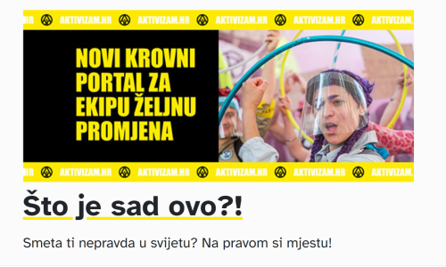Zelena akcija pokrenula portal Aktivizam.hr: 'Skrolaj dolje i vidi u čemu možeš sudjelovati'