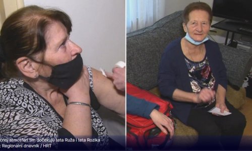 Teta Ruža i teta Rozika dočekale cijepljenje u kući: 'Puno nam ovo znači'