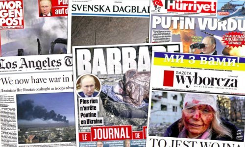 Pogledajte kako izgledaju naslovnice novina diljem svijeta nakon što je Rusija napala Ukrajinu
