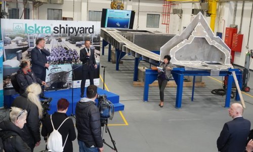 [FOTO] U šibenskom brodogradilištu Iskra položena prva kobilica za šest brzih brodova buduće hitne pomorske službe