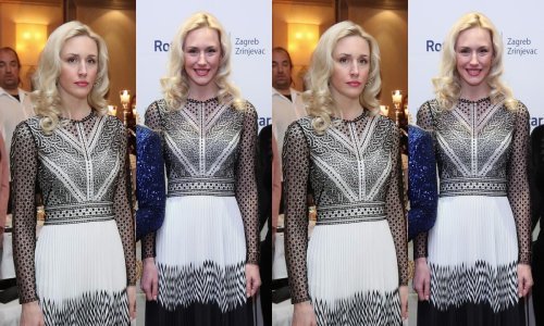 U prvi mah izgleda kao da je Natalija Prica obukla narodnu nošnju; malo podsjeća na snaše, ali barem joj lijepo stoji