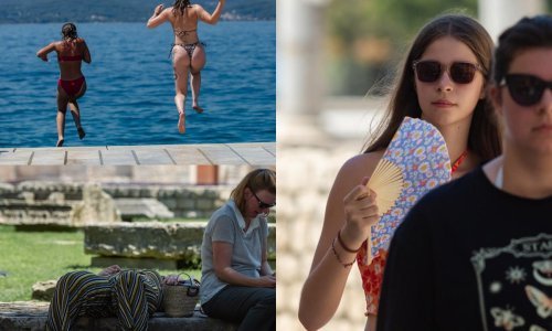 Hladovina, voda, lepeze, skokovi u more: Spas od paklenog ljetnog dana u Zadru, tražio se na sve strane