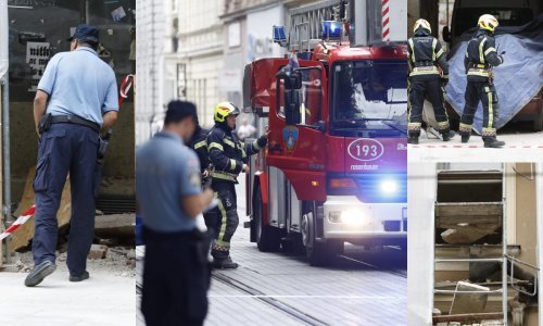[FOTO/VIDEO] Zatvorena Jurišićeva ulica u Zagrebu! Prilikom radova na dimnjaku urušio se dio zgrade, iskre su frcale na sve strane