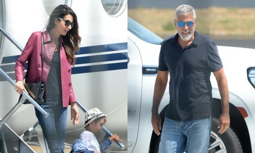 [FOTO] Privatnim avionom Amal i George Clooney s blizancima stigli u Los Angeles