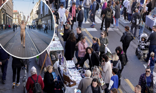 [FOTO] Artupunktura: Projekt Ilica Q'ART oživio Ilicu, Bruno Isaković ponovio performans Toma Gotovca 'Zagreb, volim te'