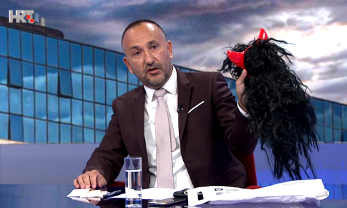Zekanović na HRT-u mahao perikom i rogovima koje će pokloniti Mostovcima: 'Evo opreme za ekipu koja će jurišati na Vladu‘