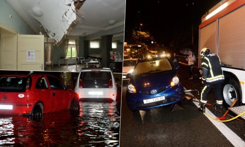 [VIDEO/FOTO] U Rijeci nikad nije palo toliko kiše u 24 sata: Nakon tragične noći ispumpavaju se podrumi, oštećen krov na gimnaziji i zgradi Rektorata