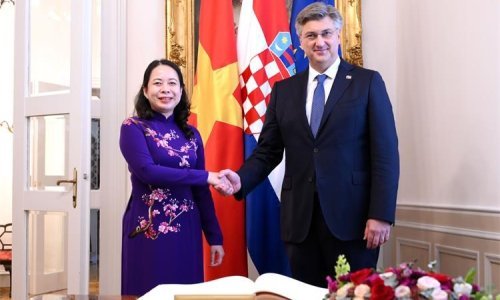 Plenković primio u Banskim dvorima potpredsjednicu Vijetnama Vo Thị Anh Xuan