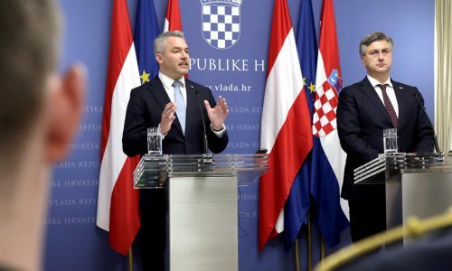 [FOTO] Austrijski kancelar Nehammer nakon sastanka s Plenkovićem jasno poručio: 'Podržat ćemo pridruživanje Hrvatske Schengenu!'