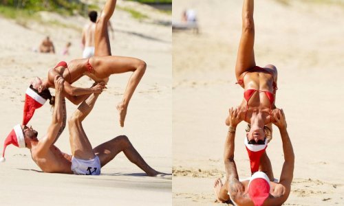 Ne mare za poglede: Bivša Viktorijina anđelica i slavni golman plažu iskoristili za neobične vježbe, ali i strastvene poljupce