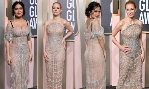 Kome bolje stoji: Salma i Jessica iznenadile u gotovo identičnim haljinama