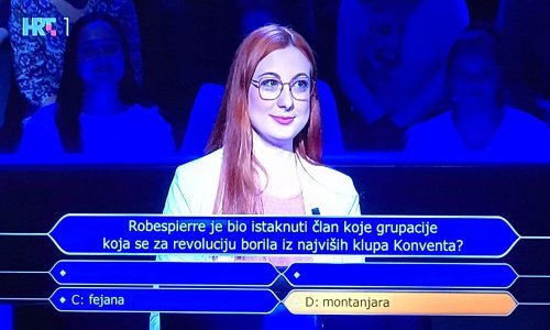 Kći bivšeg ministra, Ivana Polančec briljirala na 'Milijunašu', samo je tri pitanja dijele do jackpota