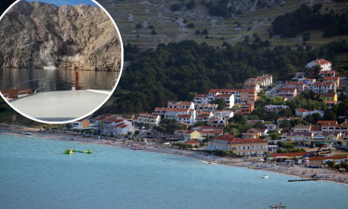 [VIDEO] Pogledajte snimku odrona na Krku u vrijeme potresa