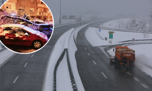 [FOTO] Kaos zbog nevremena: Stabla padala na automobile i prometnice, građani ostali bez struje