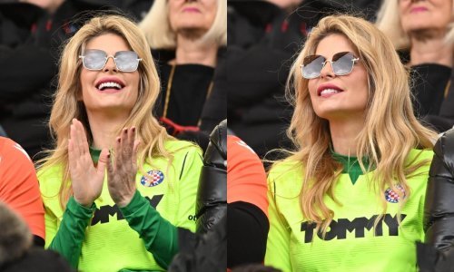 U dresu Hajdukovog vratara: Bivša misica bila je glavna atrakcija na Poljudu