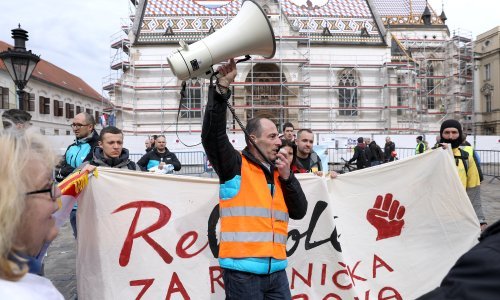 Dostavljači Wolta prosvjeduju na Markovom trgu, pozvani na razgovor u Vladu: Ovo su njihovi zahtjevi