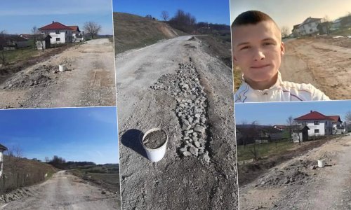 Nevjerojatna priča iz BiH: 15-godišnjak sam krpa rupe na cesti prema granici s Hrvatskom! 'Vozite sporije da me ne udarite'