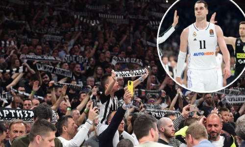 [VIDEO] Sudac izbacuje ljutitog navijača Partizana iz dvorane, pogledajte što u tom trenutku radi Mario Hezonja