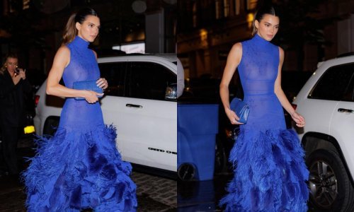 Plava raskoš na gradskim ulicama: Poznata brineta stvorila modnu pomutnju