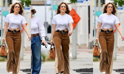 Jennifer Lopez u stilu 70-ih: Samt hlače itekako mogu biti laskave, a bijela majica je vječni komad