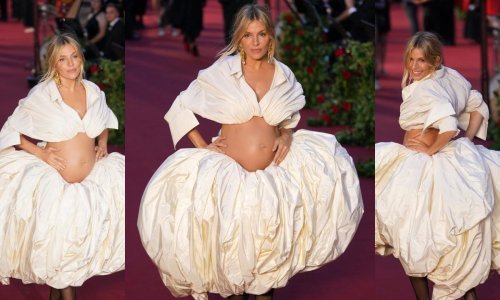 Baš svi su gledali u nju: Sienna Miller istaknula je trudnički trbuščić u neobičnom stajlingu