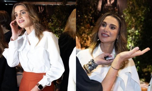 Kraljica Rania nosi jednu od najljepših kombinacija bijele košulje i pencil suknje