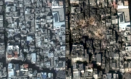 Objavljene snimke izbjegličkog kampa u Gazi prije i poslije izraelskih napada