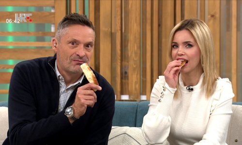 Opušteni voditelji u simpatičnim trenucima iza kamere emisije 'Dobro jutro, Hrvatska'