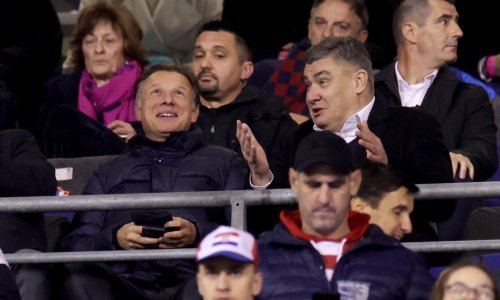 Zabava u svečanoj loži: Dobro raspoloženi Milanović i Jandroković zajedno na utakmici