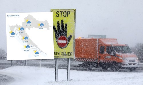 Žuto upozorenje za gotovo cijelu Hrvatsku: Očekujte snijeg, kišu, vjetar i poledicu
